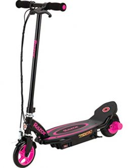 Razor Power Core E90 12 Volt Kids Electric Scooter – Pink, 81 x 33 x 84 cm; 9.6 Kilograms